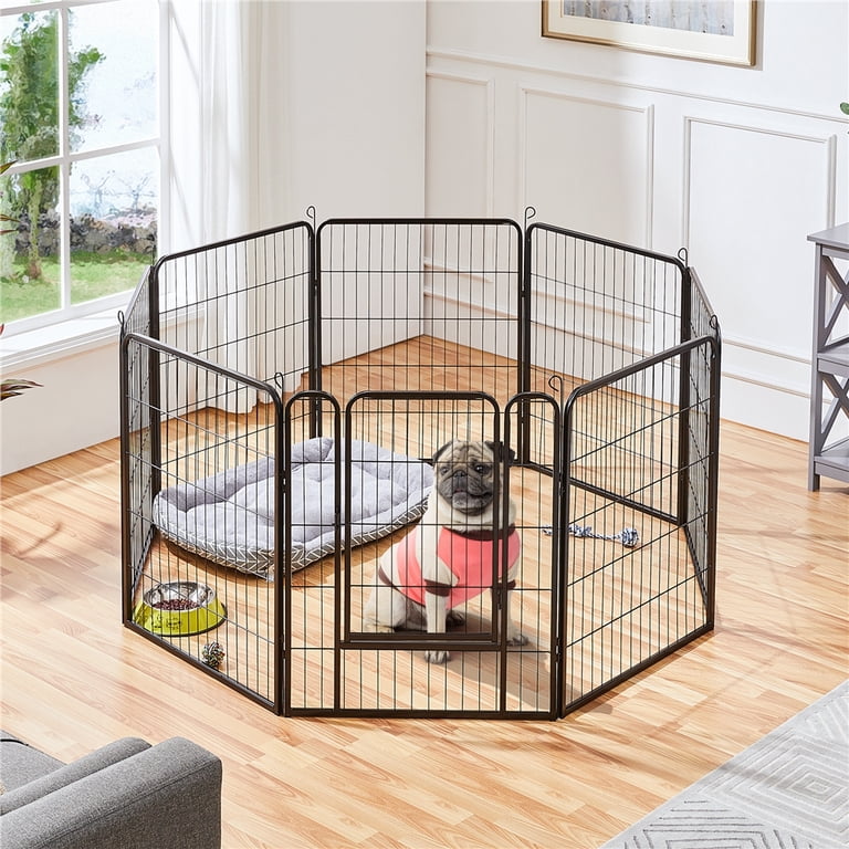 Alden Design 31.5" Metal Pet Playpen, 8 Panels, Black photo 2