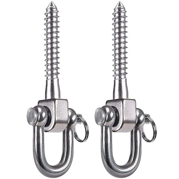 2 Pack Swing Hangers Swing Set Hooks Stainless Steel Hammock Hooks for Porch Swing, Hammock Chair, Heavy Bag, Yoga Silk, Suspension Straps, Gymnastics Rings