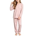 thumbnail image 6 of BXJX Girls Outfit Sets Size 10-12 T, 2 PC Long Sleeve Casual Crew Neck Pullover Tops and Pants Sets Pink, 6 of 8