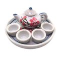 thumbnail image 4 of 12 Juego de con Estampado , Juego de , Juego de Bebidas, Accesorios de Muñecas Sunnimix Platillo de tazas de tetera de casa de muñecas, 4 of 8