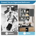 thumbnail image 6 of ZYPPP Medicine Cabinet with 2 Louvered Doors, 3-Position Adjustable Shelf, Towel Bar, Wall Mounted Bathroom Cabinet Above Toilet, Over The Toilet Space Saver (Grey), 6 of 10