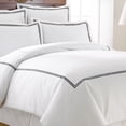 thumbnail image 2 of 600TC Cotton Rich 3pc Duvet Set With Double Marrowing - Graphite, 2 of 5