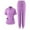 AD08-Light Purple, variant on IYYVV Scrubs for Women Set Nurse Medical Uniform Solid Stretchy Scrubs Suit Zipper Mock Neck Pocket Top Shirts Jogger Pants Workwear Light Purple S