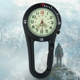 thumbnail image 2 of Black Clip-on Watch Night Light Alloy Unisex Backpack Buckle Belt fob Watch Black with White dial Ideal for Doctors Nurses, 2 of 5