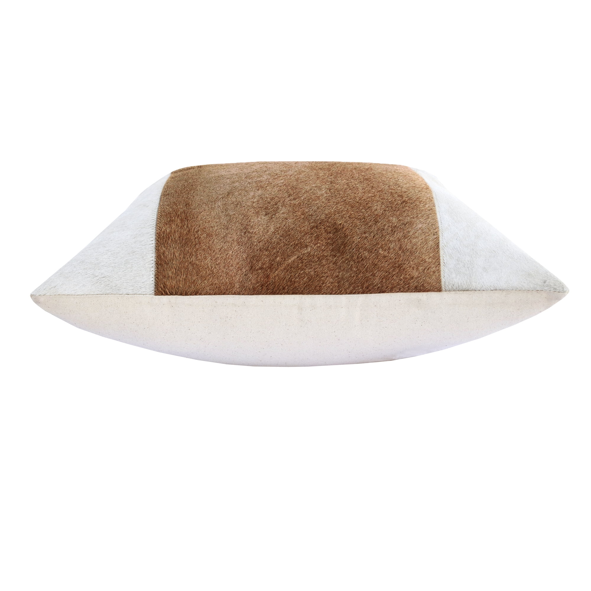 Harlow Hill Brody Ivory/Beige Striped 20" x 20" Faux Leather Blend Adult Decorative Feather Filled Pillow
