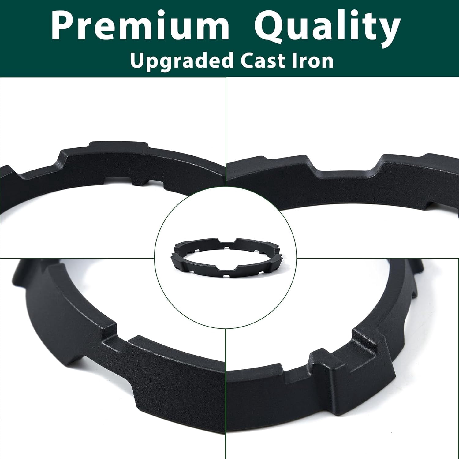 Wok Ring Stove Replacement Part for 5 and 6 Burner Gas Range Cooktop Cast Iron Burner Holder Extension Support Grate Adapter