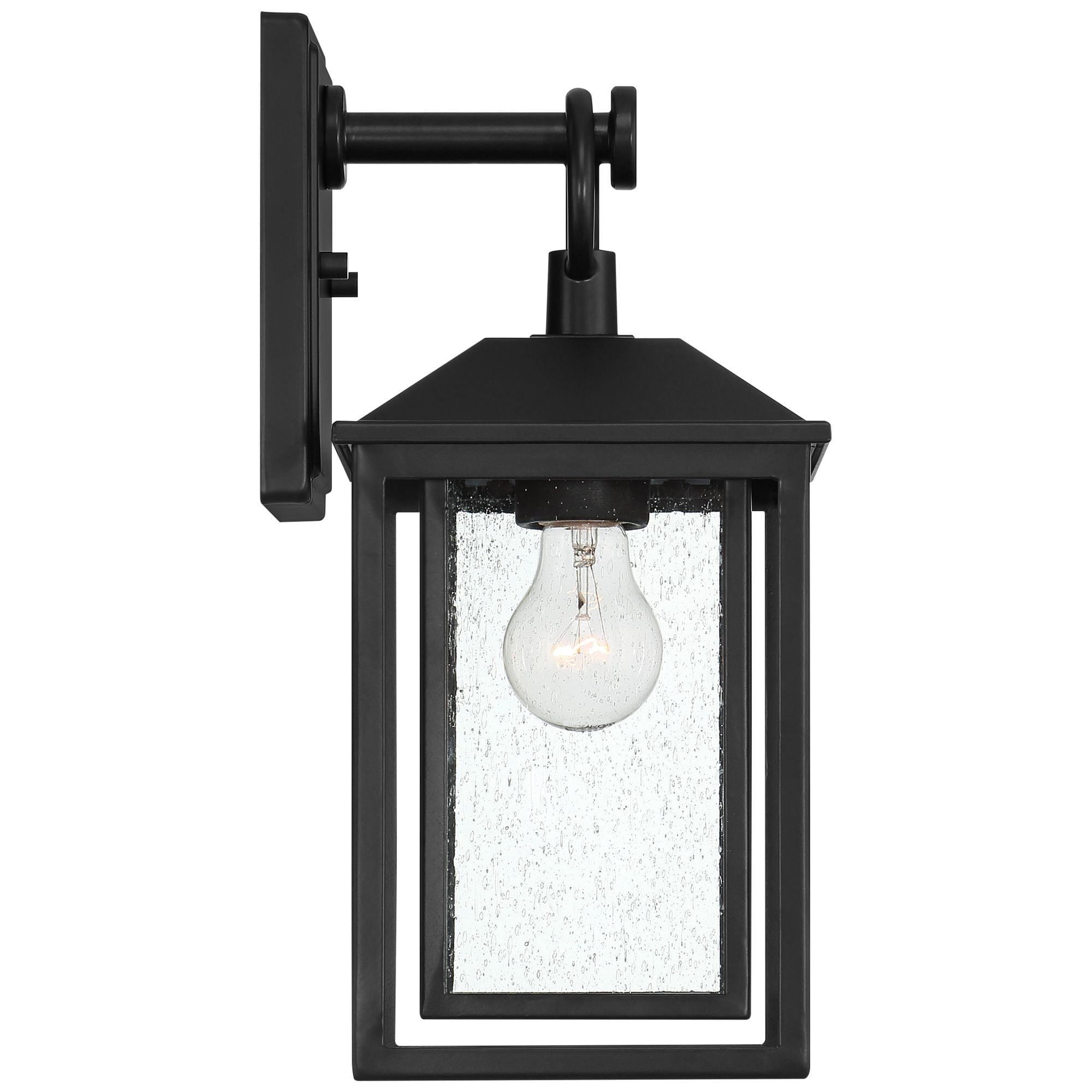 Franklin Iron Works Califa Mission Outdoor Wall Light Fixture Black Metal 15 1/4" Clear Seedy Glass for Post Exterior Barn Deck House Porch Yard Patio