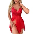 thumbnail image 1 of Gibobby Sujetador De Encaje Para Mujer Lencería sexy para mujer, conjunto de camisón de malla, camisón sexy para el hogar, lencería para mujer(Rojo, XXG), 1 of 4