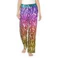 thumbnail image 2 of Lsque Glitter Rainbow Print Women's Pajama Pants, Lounge Pant - Comfortable Home Wear,Elastic Waistband, Stylish Design-Medium, 2 of 9