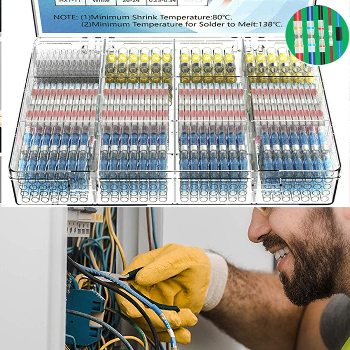 800Pcs Solder Seal Wire Connectors and Heat Shrink Tube Sleeves Kit