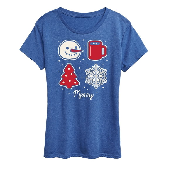 Instant Message - Merry Christmas Grid - Women's Short Sleeve Graphic T-Shirt