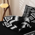 thumbnail image 5 of Erosebridal Traditional Aztec Zipper Full Size Comforter Sets with Fitted Sheet and 2 Pillowcases, Southwestern Stripe Zipper Bedding Set, Black White, Black Reversible, 5 of 7