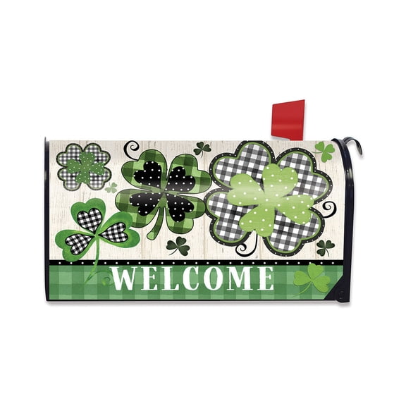 Briarwood Lane St. Patrick's Day Mailbox Cover - Oversized - Patterned Shamrocks Oversized For St. Patrick's Day Mailbox Cover