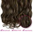 thumbnail image 3 of SHCKE 18 Inch 150g Secret Hair Extensions Curly Invisible Hair Extensions with Transparent Adjustable Wire Removable Secure Clips Synthetic Hairpieces for Women Dark Brown Mix Ash Blonde, 3 of 5