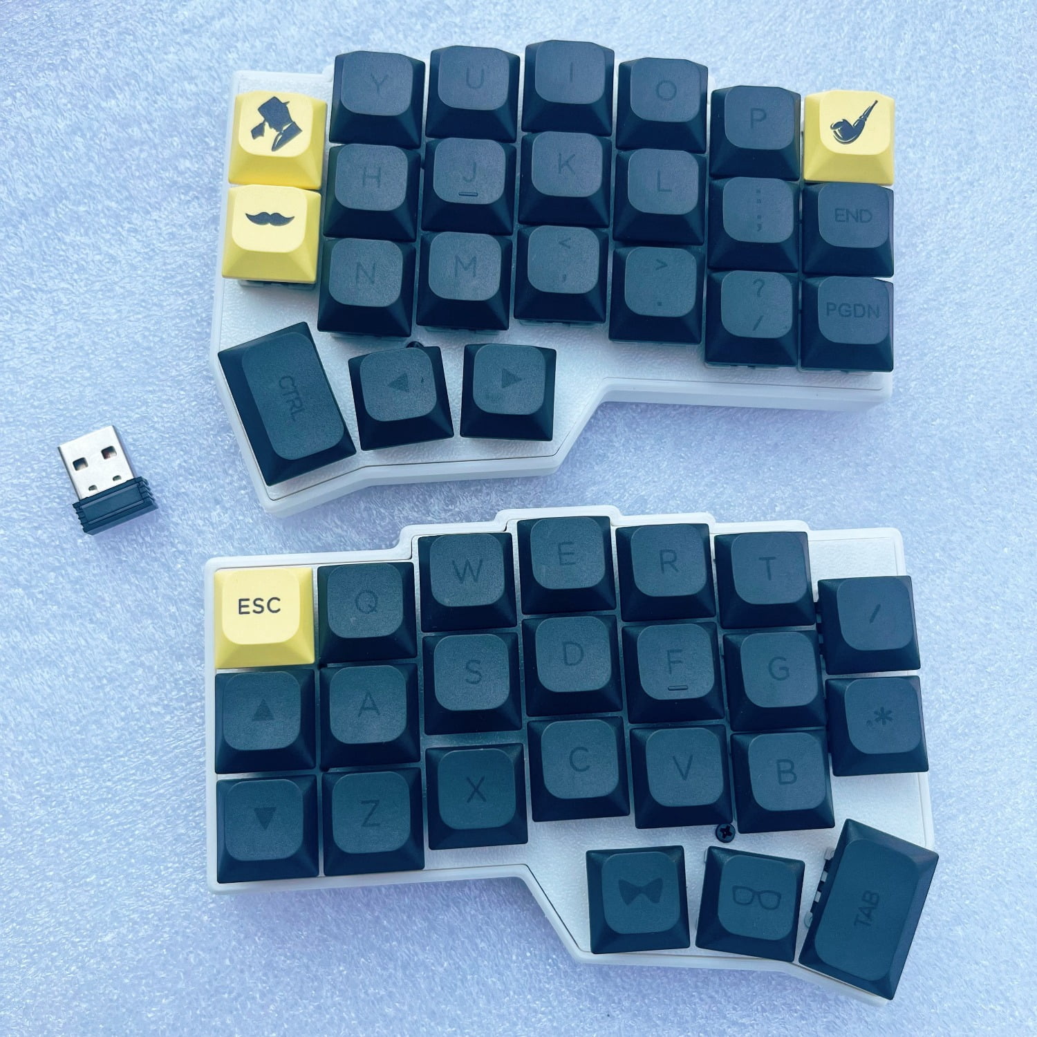 MiFuny WCORNE V4.1 Customize Wireless 2.4G Split Keyboards DIY Hot Swap Ergonomic Design Keyboard Accessory No Shaft Body and Keycap