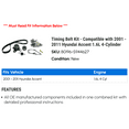 thumbnail image 2 of Timing Belt Kit - Compatible with 2001 - 2011 Hyundai Accent 1.6L 4-Cylinder 2002 2003 2004 2005 2006 2007 2008 2009 2010, 2 of 2