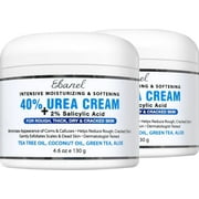 Ebanel Urea Cream 40% plus Salicylic Acid 2%, Foot Cream for Dry Cracked Heels Feet Knees Elbows Hands, Foot Dead Skin Cuticle Callus Remover Toenail Softener, Keratolytic Skin Barrier Repair, 2-Pack