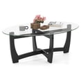 thumbnail image 1 of Gymax Coffee Table Modern Accent Tea Table w/ Rubber Wood Bentwood Structure, 1 of 10