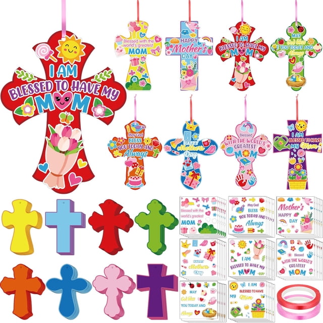 Juego de 48 cruces religiosas para el Día de la Madre, de Craft Kit Watersay