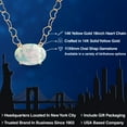 thumbnail image 2 of Gem Stone King 14K Yellow Gold Simulated White Opal Pendant Necklace for Women | 2.00 Cttw | Gemstone October Birthstone | Oval Cabochon 11X9MM | With 18 inch 14K Gold Heart Chain, 2 of 6