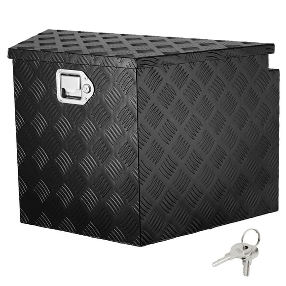 VEVOR Trailer Tongue Box, Aluminum Alloy Diamond Plate Tongue Box Tool Chest, Heavy Duty Trailer Box Storage with Lock and Keys, Utility Trailer Tongue Box for Pickup Truck