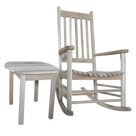 Unfinished Porch Rocker and Side Table