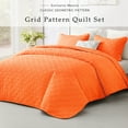 thumbnail image 5 of Exclusivo Mezcla King Size Quilt Bedding Set, Lightweight Soft Orange King Bedspreads Coverlets with Geometric Stitched Pattern, 5 of 8