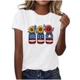 thumbnail image 2 of JOANKDMI 4th of July Shirt Women Cute Cotton American Flag Independence Day Short Sleeve Crewneck Tops Trendy Holiday Festival Patriotic T Shirts, 2 of 5