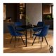 thumbnail image 5 of Comedor con Mesa en Vidrio Negro Moderna + 4 Sillas Velvet azul, 5 of 8