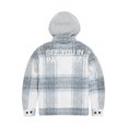 thumbnail image 2 of Jordan Craig KIDS  Boys Flannel Over Shirt With Hood (Light Blue), 2 of 7