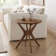 thumbnail image 2 of Modway Crossroads 24" Round Modern Wood Side Table with Legs in Walnut, 2 of 9