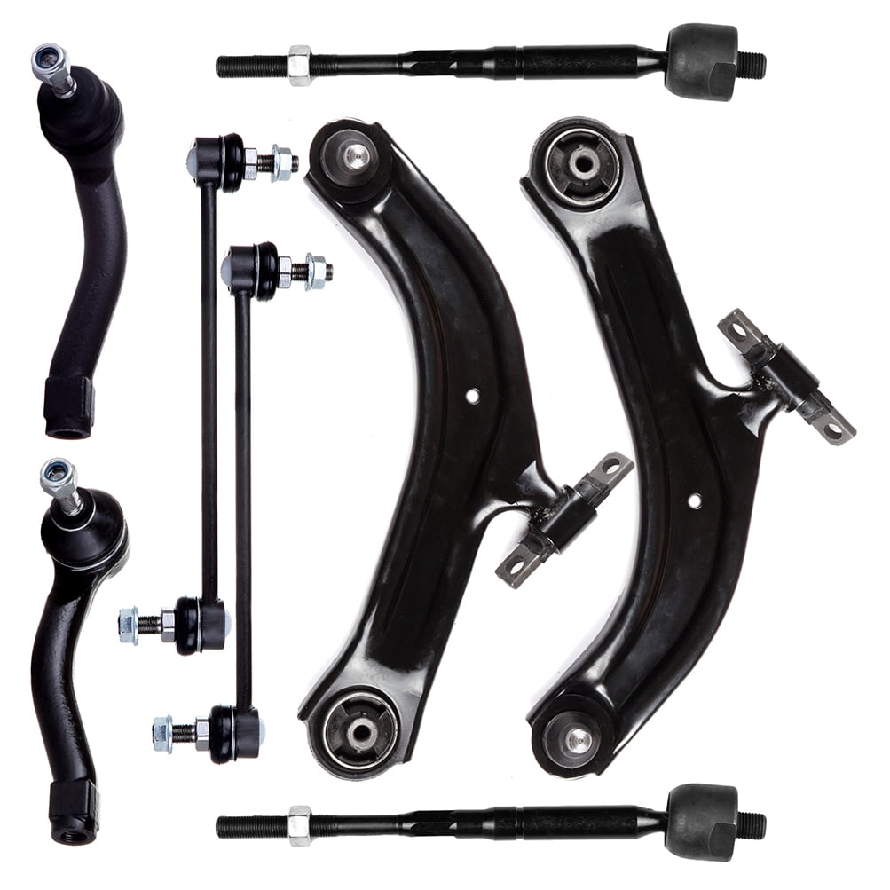 CCIYU Front Lower Left Right Control Arm And Ball Joint Sway Bar Outer Inner Tie Rod End Link fit for 2007-2012 Nissan Sentra 8pcs Suspension Kit