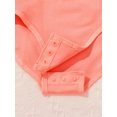 thumbnail image 7 of Alvivi Girls Ruffle Shoulder Ballet Dance Gym Leotard One Piece Long Sleeve Crisscross Bodysuit Orange Pink 3-4, 7 of 7