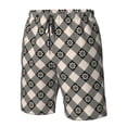 thumbnail image 5 of Kdxio Daisy Plaid Black Pattern Mens Casual Shorts - Drawstring Summer Beach Sports Shorts for Men, 5 of 9