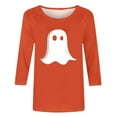 thumbnail image 4 of Jsaierl Womens Halloween Shirts Plus Size Pumpkin Ghost Graphic Tees Trendy Round Neck T-shirt 3/4 Sleeve Tunic Blouse Tops Halloween Costumes, 4 of 5