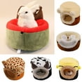 thumbnail image 1 of Visland Small Animals Hamster Hammock, Fashion Cute Bear Elk Bee Cow Design Soft Plush Flannel Winter Warm Universal Hammock Nest Bed House Cage Accessory for Ferret Rat Chincilla Guinea Squirrel, 1 of 7
