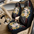 thumbnail image 3 of Xixirimido Automotive Seat Covers for Cars Trucks and SUVs Car Seat Covers for Front Seats with Car Seatbelt Covers & Armrest Box Cover, Set of 5, Cow Sunflower US Flag, 3 of 8