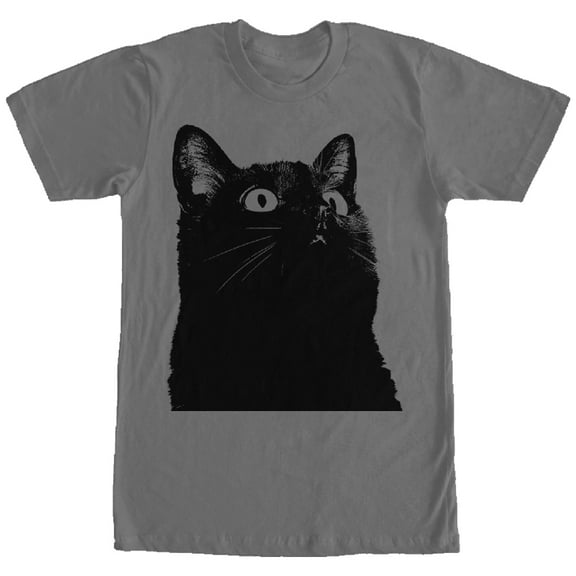 Men's Lost Gods Black Cat Profile  Graphic Tee Charcoal 2X Large