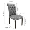 thumbnail image 5 of Resenkos Upholstered Tufted Back Dining Chairs Set of 2 with Solid Wood Legs, Gray, 5 of 8