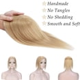 thumbnail image 2 of MY-LADY Woman 100% Remy Real Topper Human Hair Hair Extensions Natural Daily Hair Wigs Straight Hair Piece #24 Natural Blonde 10inch, 2 of 8