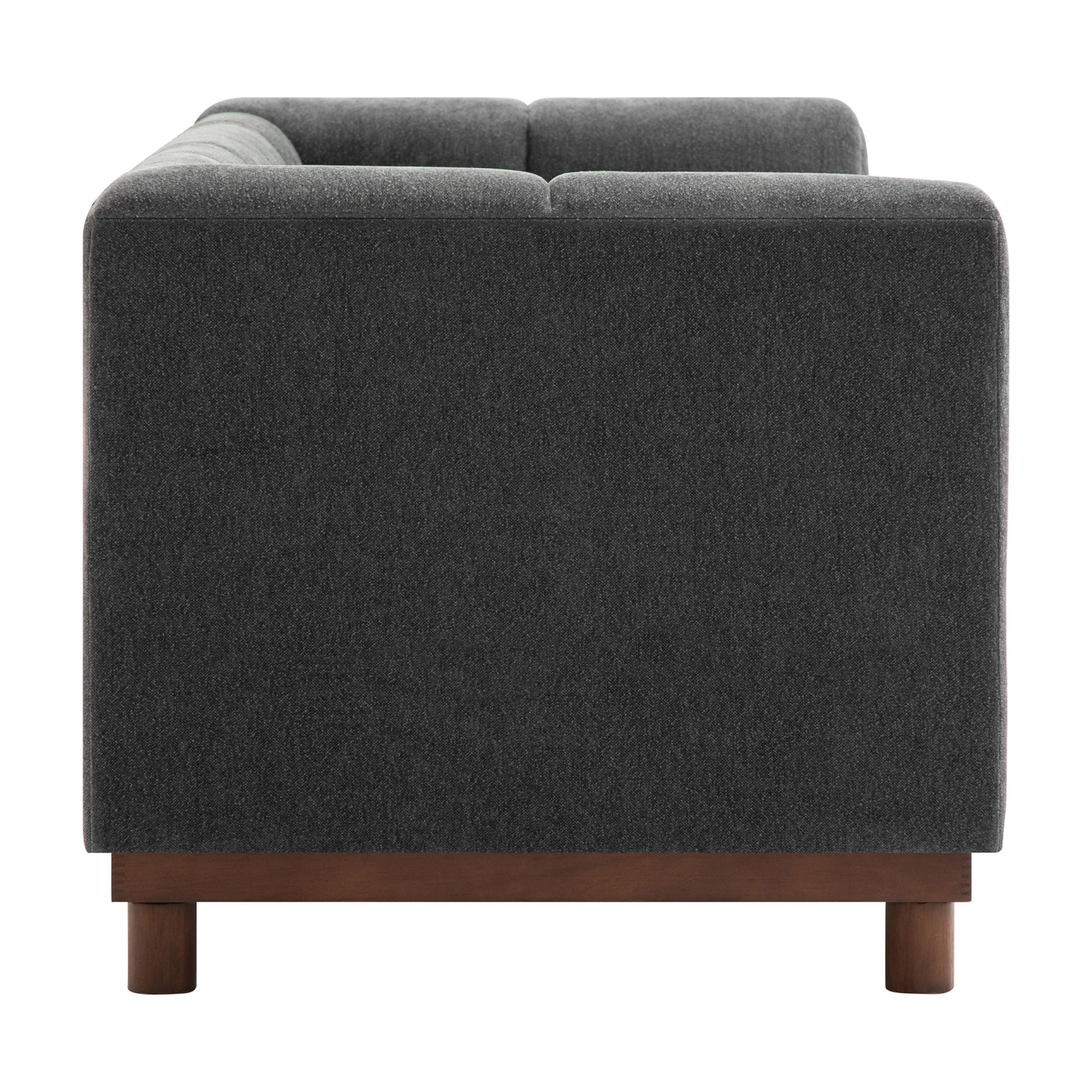 Christopher Knight Home 78.7" Chenille Loveseat Sofa, Modern Upholstered Couch with Square Arms, Dark Gray