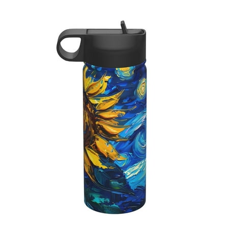 

Matuu Sunflower Starry Night Vibes for 18oz Durable Thermal Cups Keep Drinks Cold & Hot Insulated Coffee Mug with Lid (With Straw)