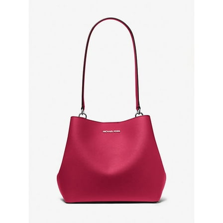 Michael Kors Mercer Medium Pebbled Leather Crossbody Bag - DK Raspberry