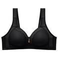 thumbnail image 2 of Azrian Women's Plus Size Seamless Comfy Bra,Lace Sexy Comfortable Breathable Anti-exhaust Printing Non-Wired Bra L Size,Black on Sales, 2 of 3