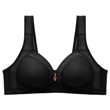 

Mrat Everyday Bras Women Full-Coverage Wirefree Bra Ladies Lace Comfortable Breathable Anti-exhaust Print Non-Wired Bra Full Coverage Bra Fitness