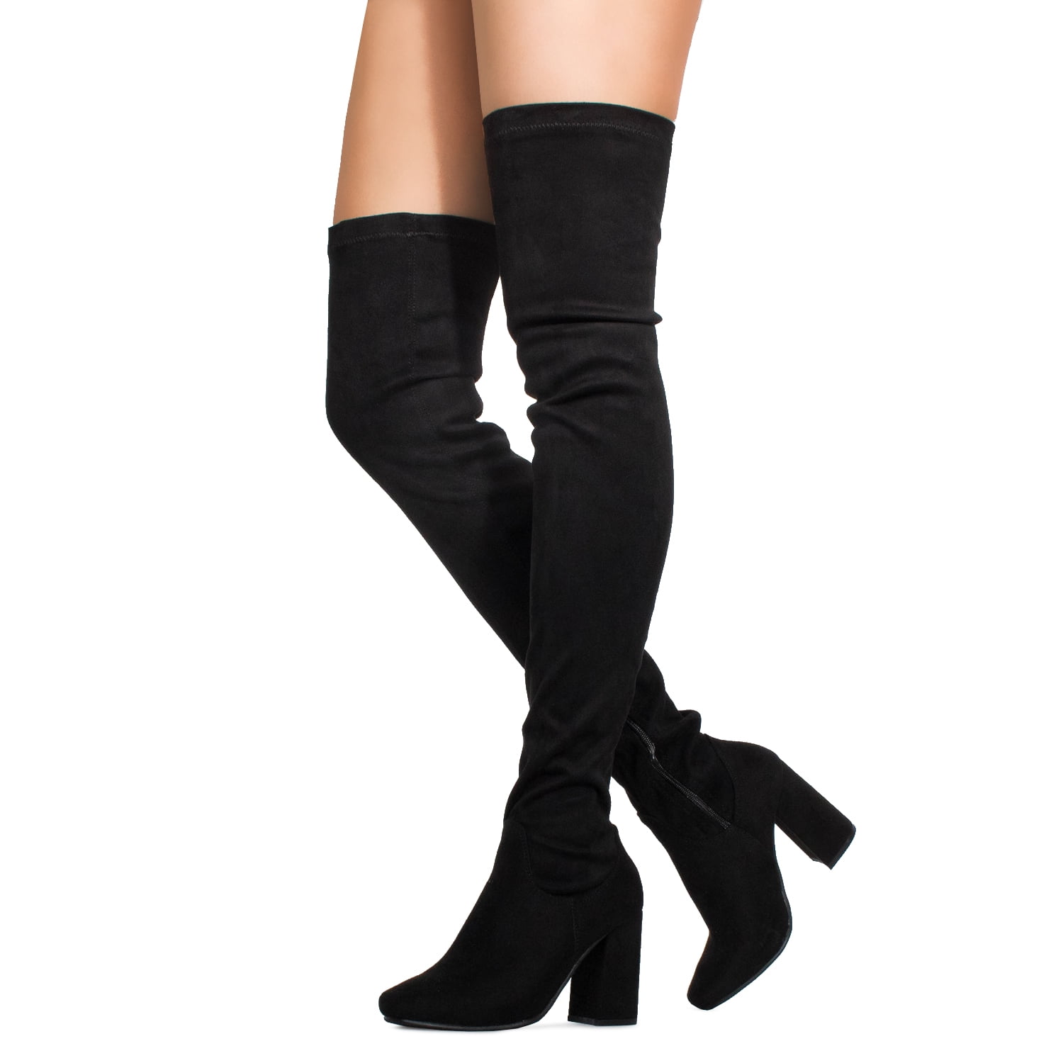 thigh high fitted boots