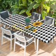 thumbnail image 2 of Sunflowers Table Cloths for 8 Foot Rectangle Tables, Spring Summer Bees Floral Black Plaid Patio Waterproof Elastic Fitted Tablecloths, Washable Rectangular Table Cover for Camping, 2 of 8