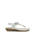 thumbnail image 2 of DREAM PAIRS Women's Comfortable Dressy Flat Sandals Rhinestone Elastic T-Strap Thong Sandals for Summer Beach, 2 of 5