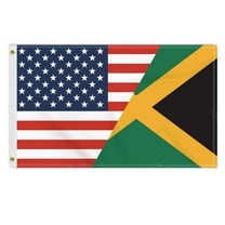 3×5 FT Jamaica USA Flag, Large 150D America Jamaican Outdoor Banner,Double Side Printing Decor For Patio Garden With Brass Gromment