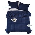 thumbnail image 5 of 3pc Prewashed All Season Down Alternative Comforter Duvet Insert -Quilted Comforter with Corner Tabs -Box Stitched -250GSM Fiberfill Chic Farmhouse Style Bedding(Salomon,Queen,Navy), 5 of 7